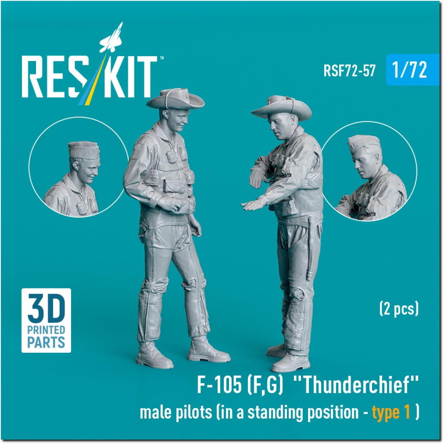 Reskit Пилот-мужчина, стоящая поза 1 2 фигуры Набор из смолы 1/72 F-105F/G RSKF72-0057 (Человек)
Reskit Пилот-мужчина, стоящая поза 1 2 фигуры Набор из смолы 1/72 F-105F/G RSKF72-0057 (Человек)