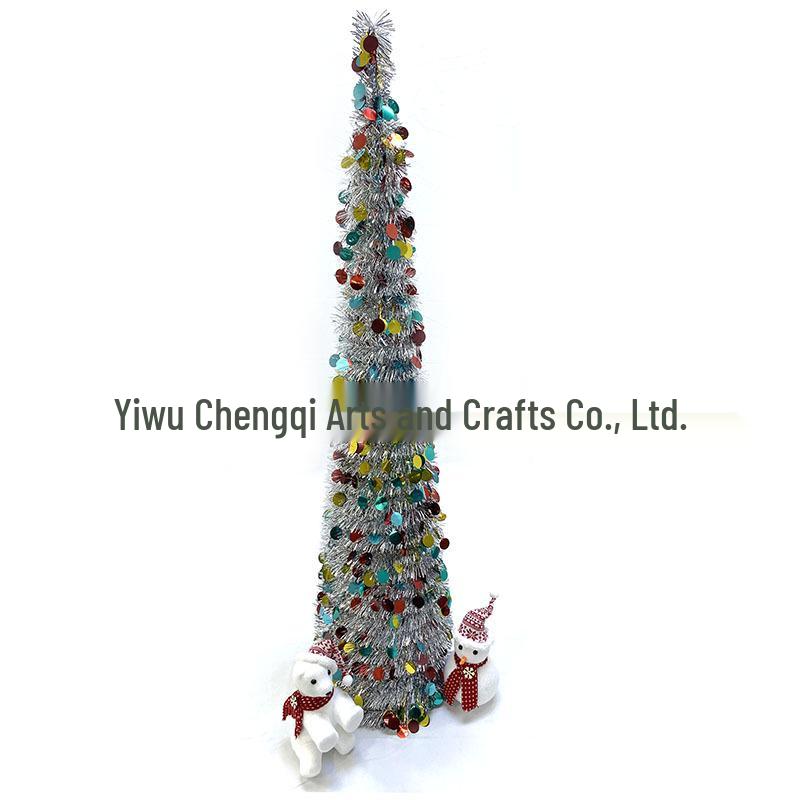 Silver PET Pagoda-Style Retractable Pop-up Christmas Tree, 1.8/2.1M (Round Flake Design) 1.2M
Silver PET Pagoda-Style Retractable Pop-up Christmas Tree, 1.8/2.1M (Round Flake Design) 1.2M