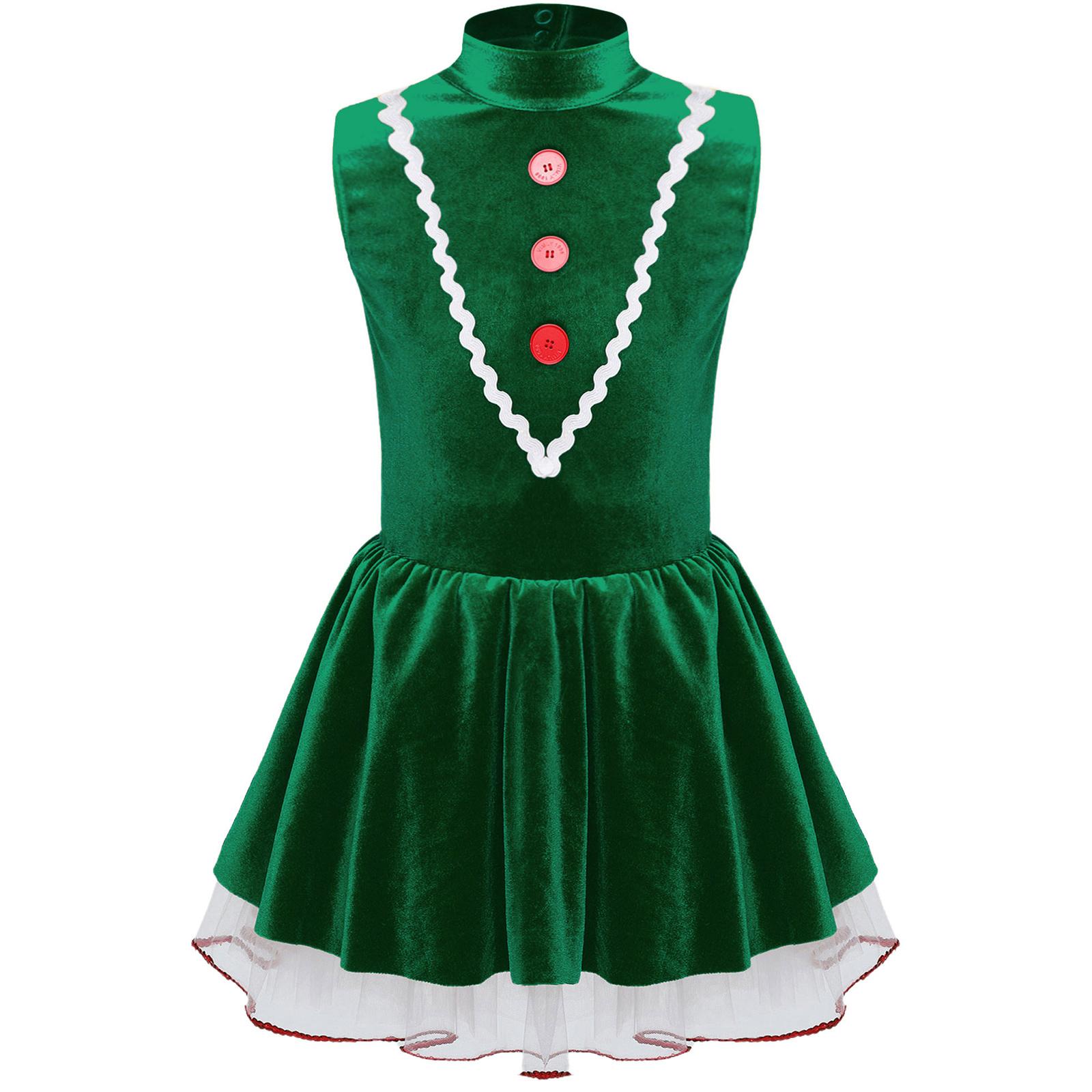Girls Gingerbread Man Costume Christmas Velvet Tutu Dress Sleeveless Hollow Back Dance Leotard Jumpsuit 11-12 Years зелений
Girls Gingerbread Man Costume Christmas Velvet Tutu Dress Sleeveless Hollow Back Dance Leotard Jumpsuit 11-12 Years зелений