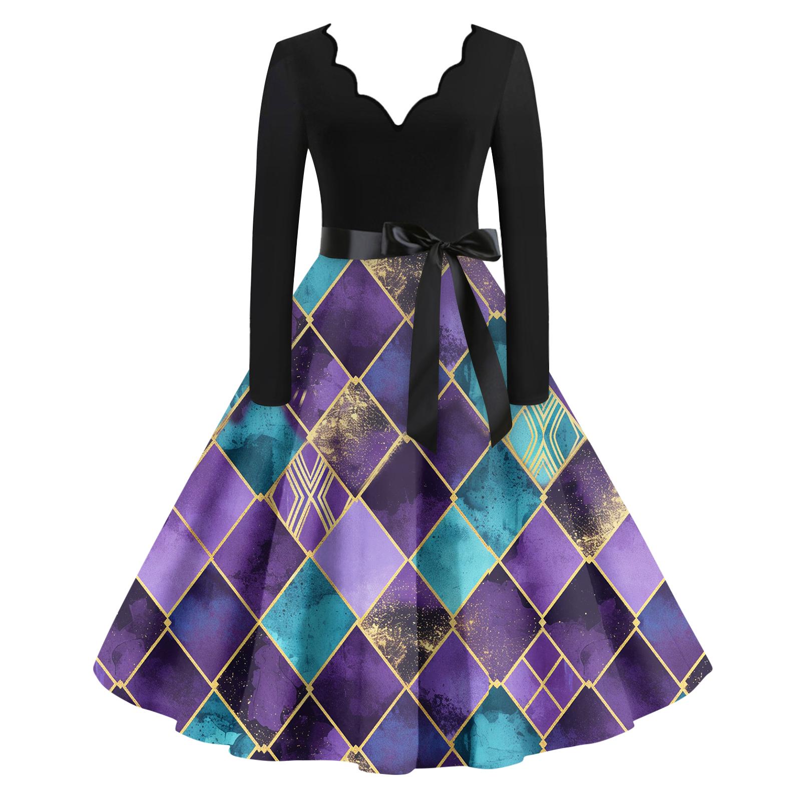 Женское повседневное модное платье с V-образным вырезом и длинным рукавом с принтом в винтажном стиле XL
Женское повседневное модное платье с V-образным вырезом и длинным рукавом с принтом в винтажном стиле XL