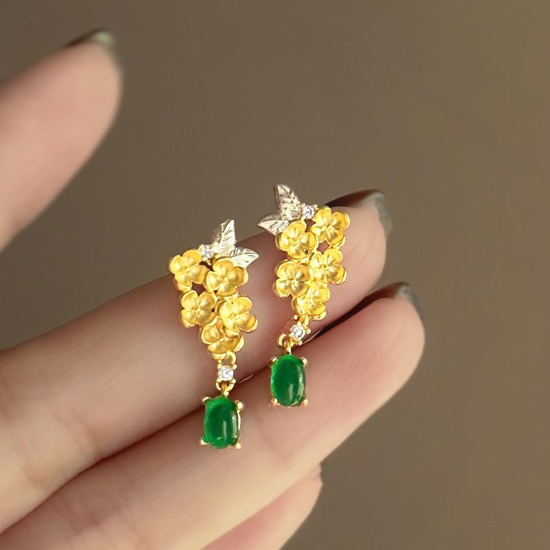 Dripping oil flower oval opal earrings fashion exquisite stud earrings light luxury high sense versatile earrings women 
Dripping oil flower oval opal earrings fashion exquisite stud earrings light luxury high sense versatile earrings women