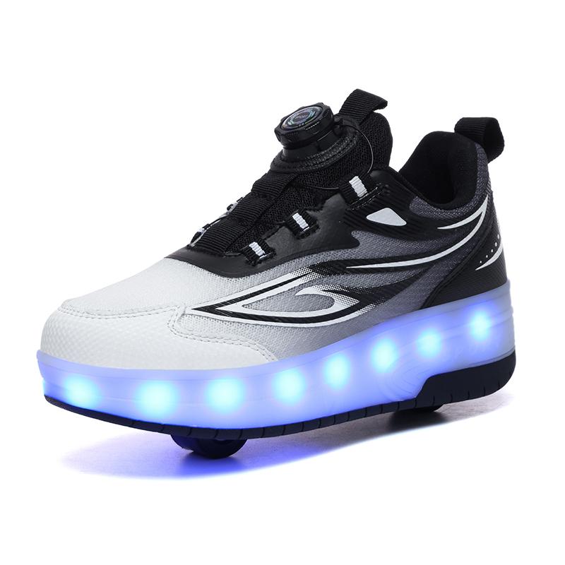 Детские кроссовки на роликах со светодиодной подсветкой, светящиеся кроссовки на двух колесах для мальчиков и девочек с USB-зарядкой 35 чёрный
Детские кроссовки на роликах со светодиодной подсветкой, светящиеся кроссовки на двух колесах для мальчиков и девочек с USB-зарядкой 35 чёрный