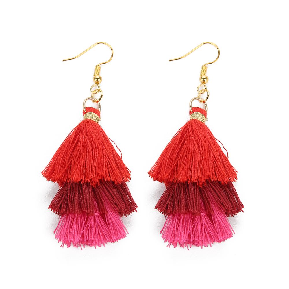 2020 3 Layered Bohemian Fringed Luxury Statement Tassel Earrings 2020 Boho Fashion Jewelry Women Long Drop Dangle Earrings червоний
2020 3 Layered Bohemian Fringed Luxury Statement Tassel Earrings 2020 Boho Fashion Jewelry Women Long Drop Dangle Earrings червоний