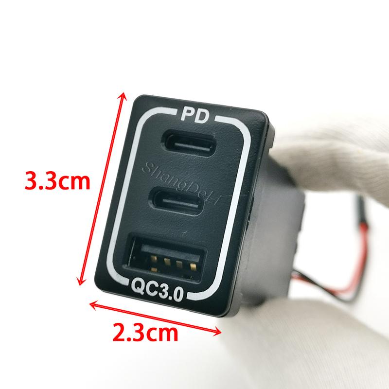 12V/24V Car USB Charger Dual Type-c PD USB QC3.0 3-port Phone Charger Adapter Modified Charging Socket For Toyota Accessories
12V/24V Car USB Charger Dual Type-c PD USB QC3.0 3-port Phone Charger Adapter Modified Charging Socket For Toyota Accessories