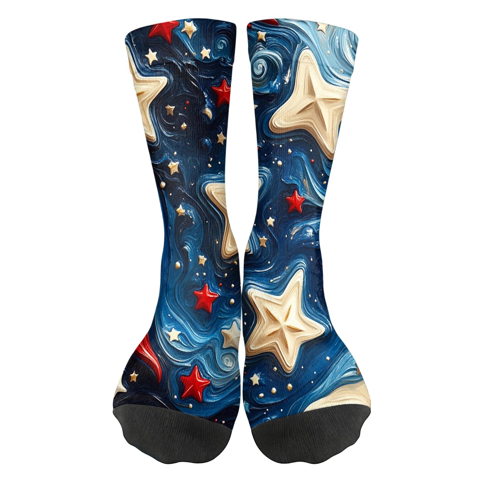 Women s breathable and comfortable -high socks with Independence Day prints and mid-calf design One Size
Women s breathable and comfortable -high socks with Independence Day prints and mid-calf design One Size