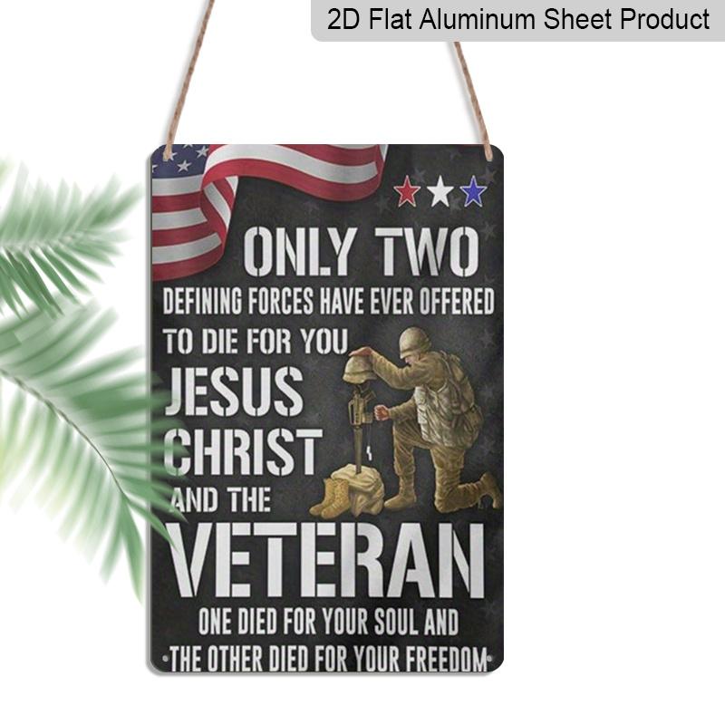 2D Flat Veteran Tribute Metal Sign, Jesus Christ and The Veteran Quote, 8×12 Inch Aluminum Wall Art, Patriotic Design, Durable Decor for Memorial 20*30cm
2D Flat Veteran Tribute Metal Sign, Jesus Christ and The Veteran Quote, 8×12 Inch Aluminum Wall Art, Patriotic Design, Durable Decor for Memorial 20*30cm