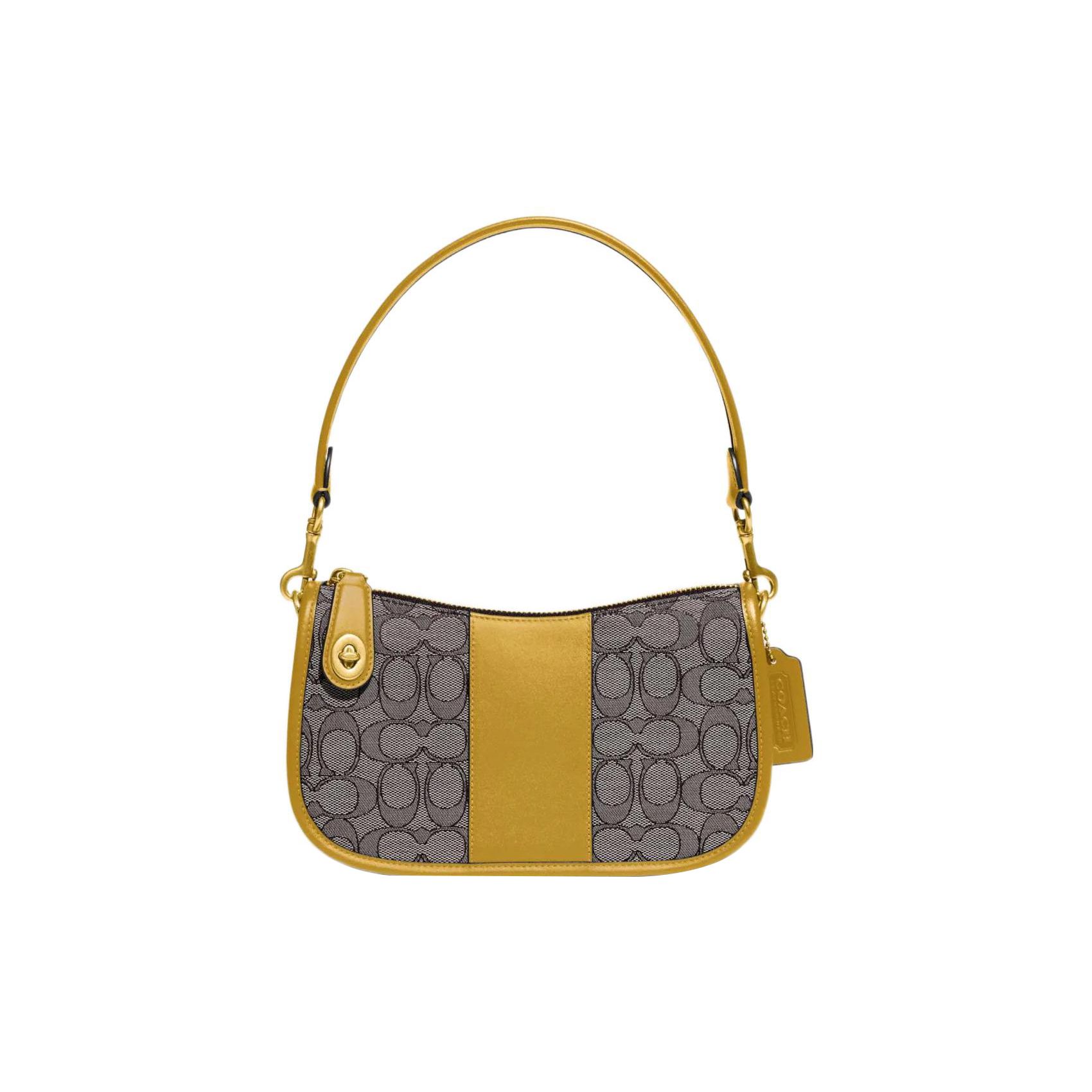 Coach Swinger 23 Color Block Classic Monogram Fabric And Leather Shoulder Bag Women Shoulder Bag Gray Yellow CD678-B4UQ8 Basic Set (Bag+Dust Bag)
Coach Swinger 23 Color Block Classic Monogram Fabric And Leather Shoulder Bag Women Shoulder Bag Gray Yellow CD678-B4UQ8 Basic Set (Bag+Dust Bag)