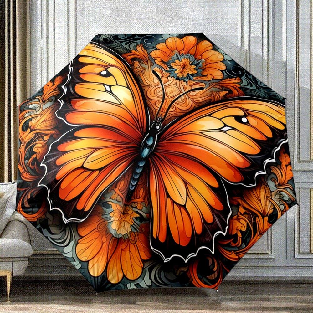 Folding Umbrella The umbrella features an intricate pattern with a prominent orange and black butterfly design as the core ele (as the picture,Iron&8K)
Folding Umbrella The umbrella features an intricate pattern with a prominent orange and black butterfly design as the core ele (as the picture,Iron&8K)