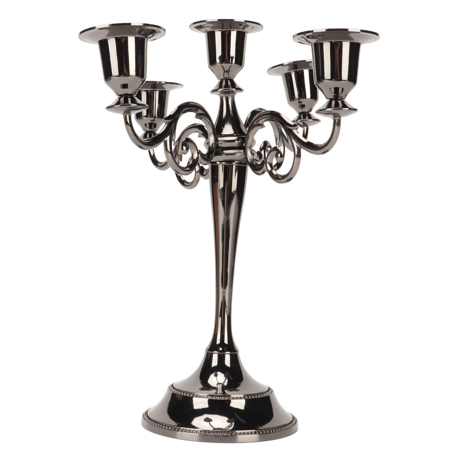 Металлический канделябр черный 5 подсвечников элегантный стойкий к цвету устойчивый широкое основание подсвечник для конусных свечей для вечеринки
Металлический канделябр черный 5 подсвечников элегантный стойкий к цвету устойчивый широкое основание подсвечник для конусных свечей для вечеринки