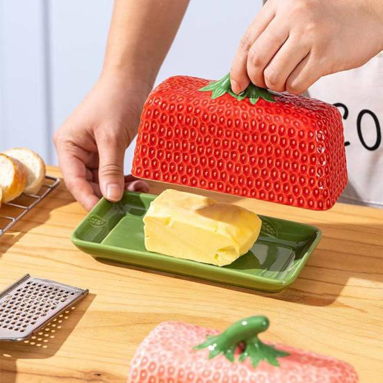 Butter Dish with Lid Strawberry-Shaped Ceramic Butter Keeper Microwave & Dishwasher Safe Butter Storage Container Hand-Painted Kitchen Serving Tray
Butter Dish with Lid Strawberry-Shaped Ceramic Butter Keeper Microwave & Dishwasher Safe Butter Storage Container Hand-Painted Kitchen Serving Tray