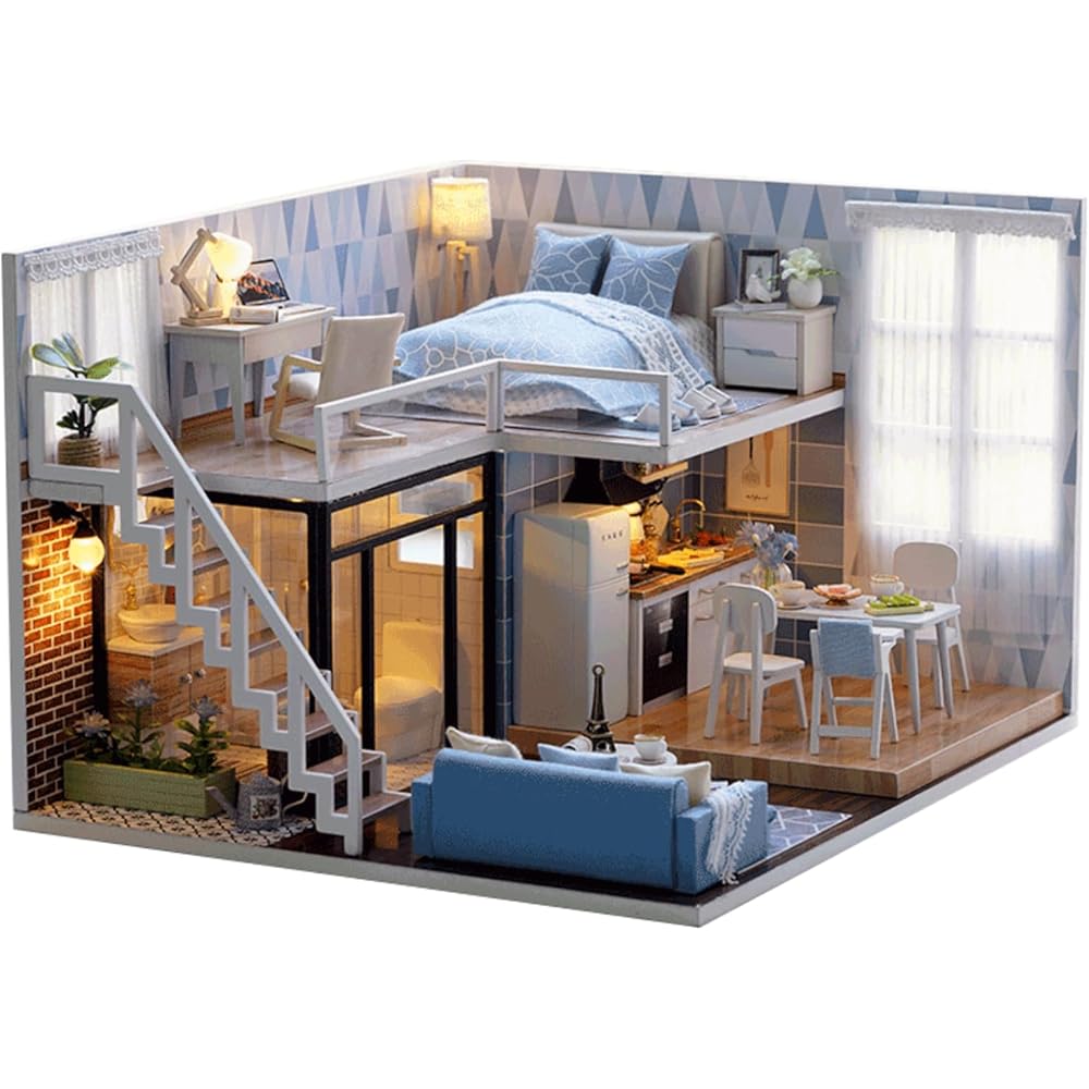 Cutroom Dollhouse Miniature Kit 1:24 Scale DIY Wooden House with Furniture, Music Box, Dust Cover, LED Light
Cutroom Dollhouse Miniature Kit 1:24 Scale DIY Wooden House with Furniture, Music Box, Dust Cover, LED Light