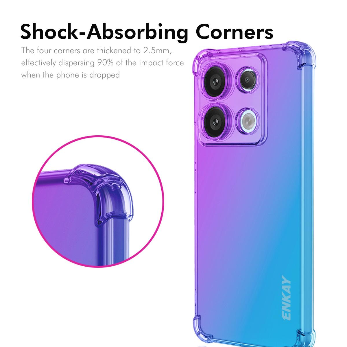 For Xiaomi Redmi Note 14S 4G TPU Case ENKAY Thickened Four Corner Drop-proof Phone Back Cover Purple/Blue
For Xiaomi Redmi Note 14S 4G TPU Case ENKAY Thickened Four Corner Drop-proof Phone Back Cover Purple/Blue