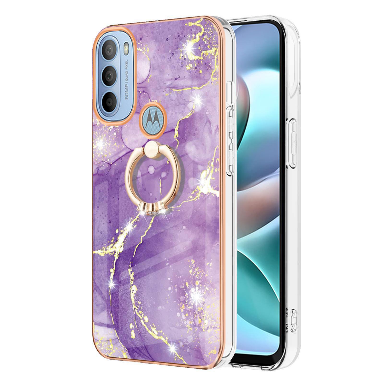 For Motorola Moto G31/Moto G41 Case with Ring Kickstand Marble Pattern Electroplating TPU Back Cover Purple 002
For Motorola Moto G31/Moto G41 Case with Ring Kickstand Marble Pattern Electroplating TPU Back Cover Purple 002