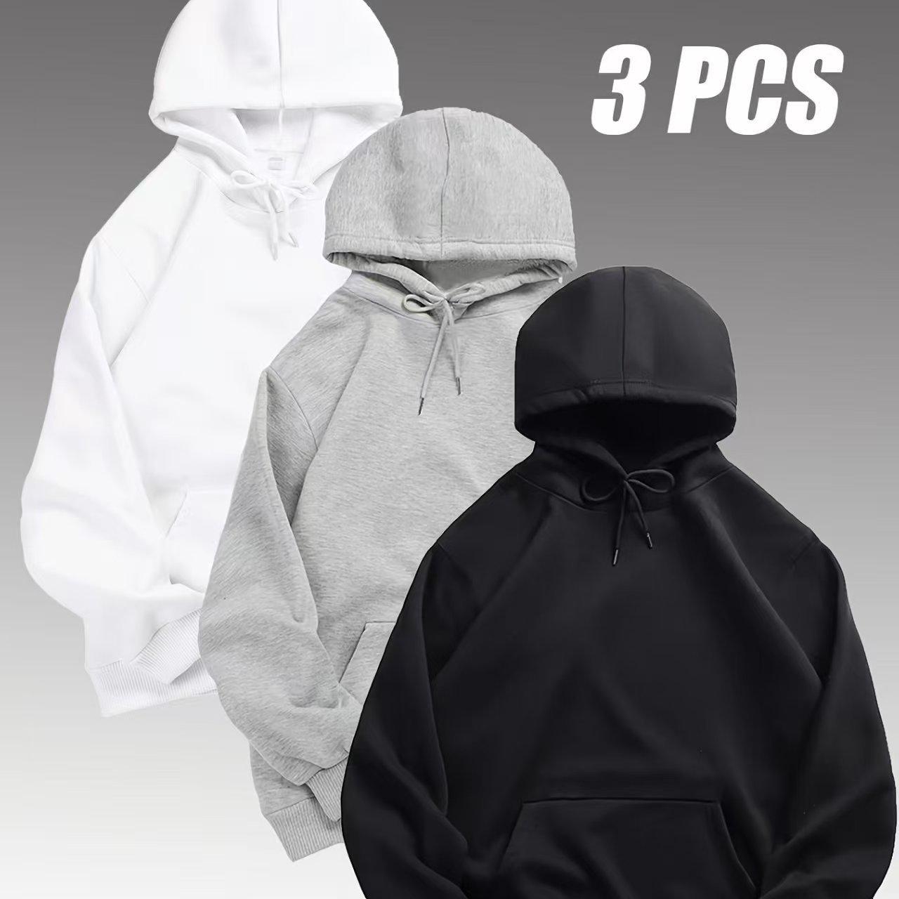 European Size Men s 3-Piece Fleece-Lined Windproof Hoodie with Large Pocket S чорний/білий
European Size Men s 3-Piece Fleece-Lined Windproof Hoodie with Large Pocket S чорний/білий