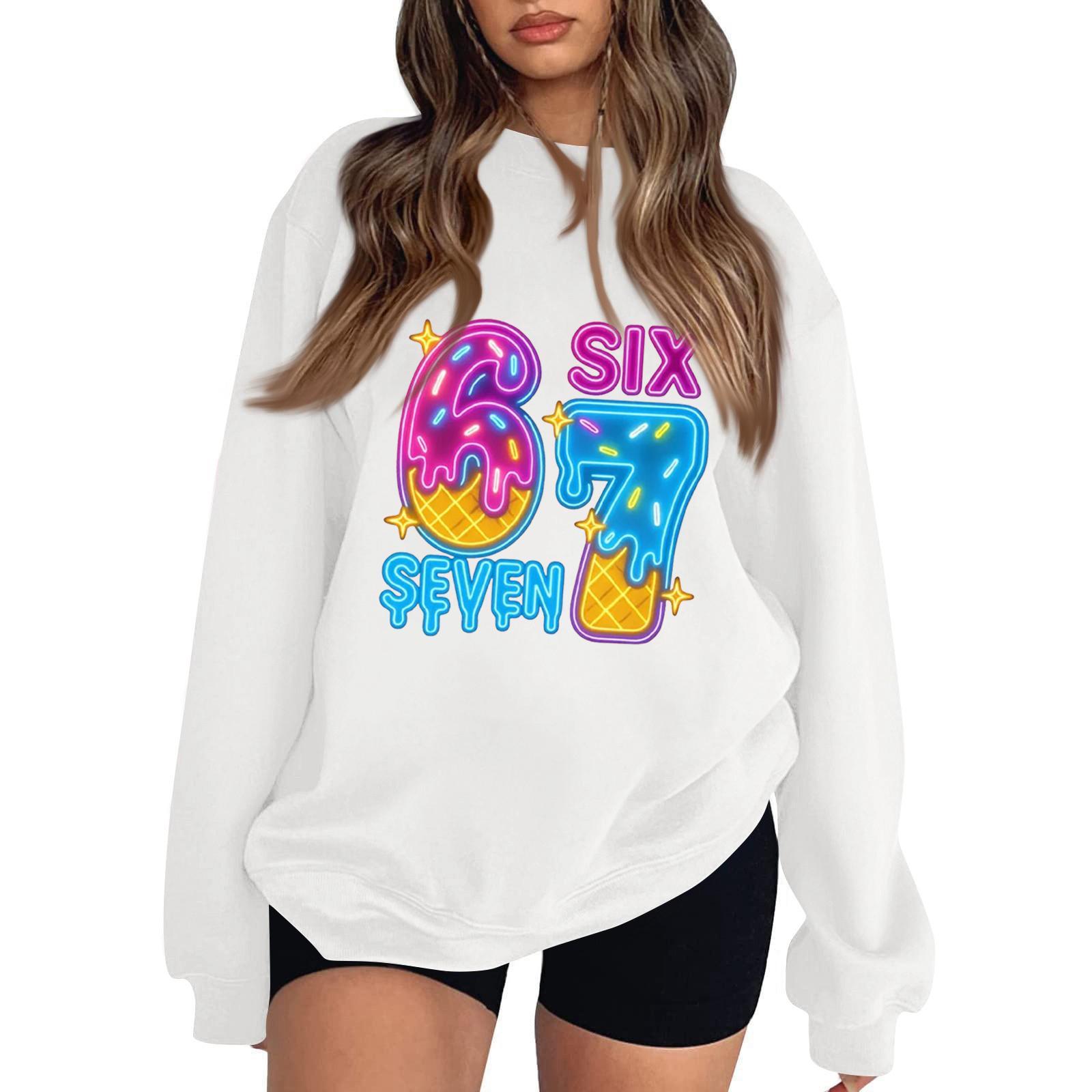 Женский модный повседневный пуловер с длинными рукавами и круглым вырезом с принтом L белый
Женский модный повседневный пуловер с длинными рукавами и круглым вырезом с принтом L белый