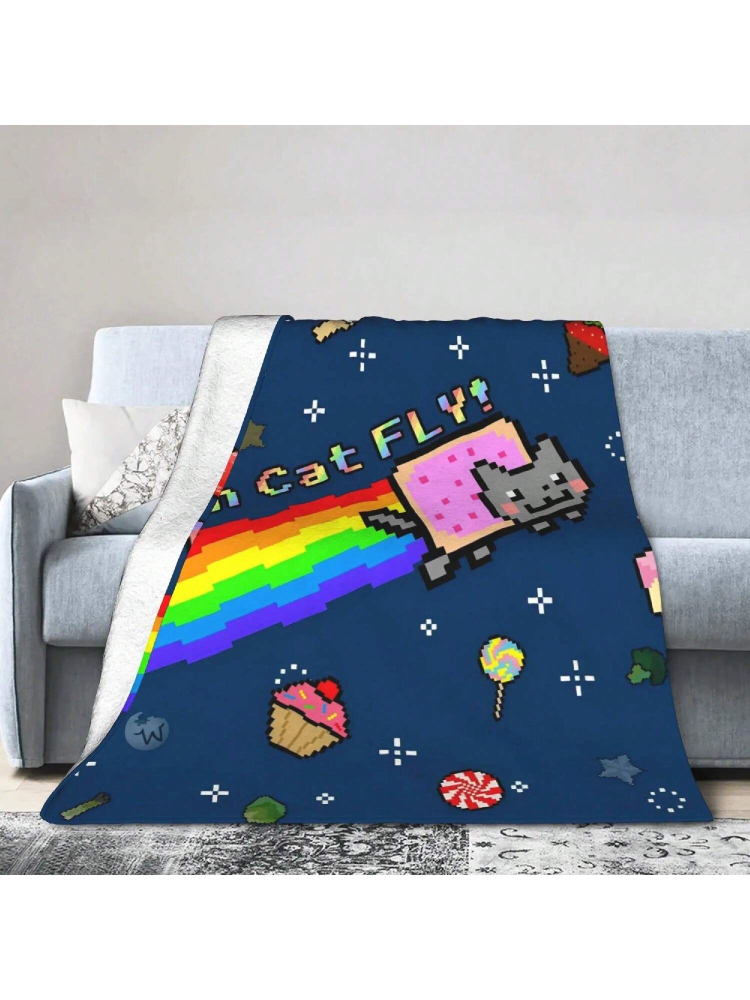Cat Rainbow Pixel Space Nyans Blankets Fleece Spring Autumn Breathable Super Warm Throw Blankets For Bedding Couch Rug Piece 75X95CM сірий колір
Cat Rainbow Pixel Space Nyans Blankets Fleece Spring Autumn Breathable Super Warm Throw Blankets For Bedding Couch Rug Piece 75X95CM сірий колір
