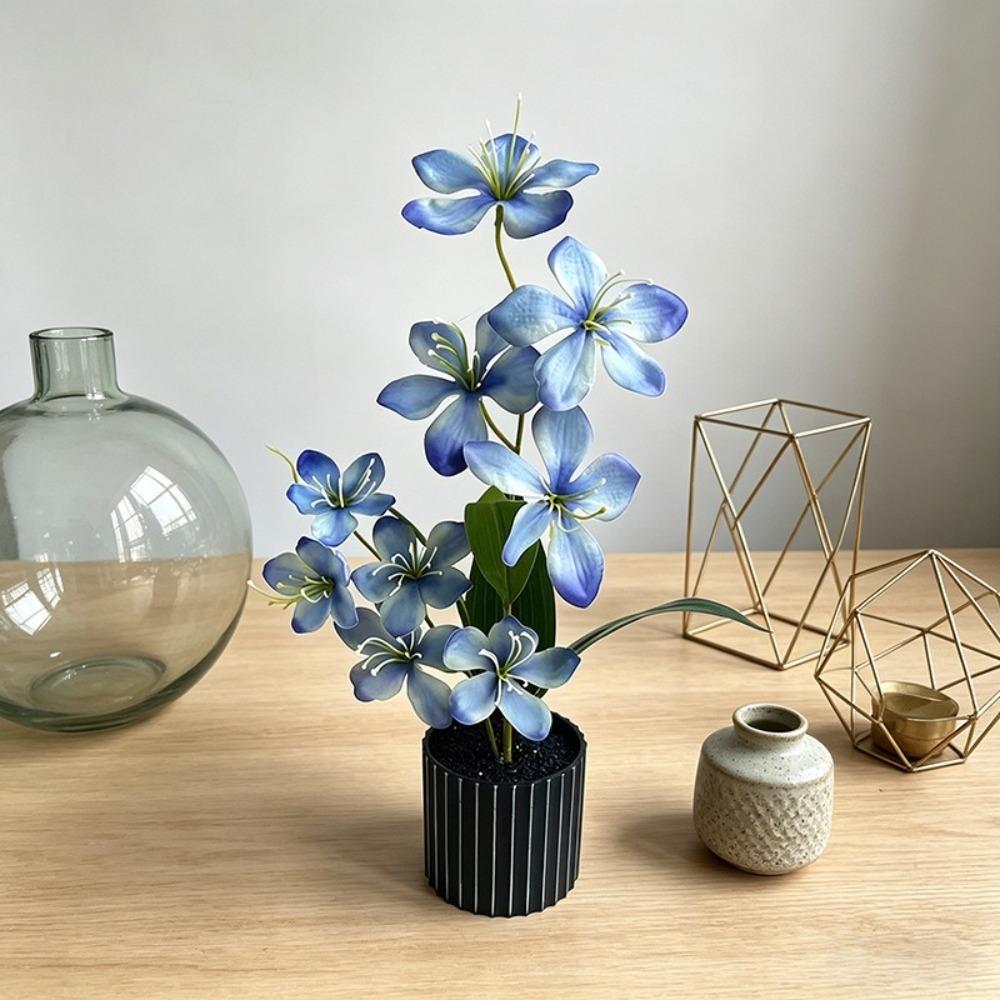 9 Flower Artificial Jasmine Potted Flowers Multi-Bloom Simulated Plastic Fake Flower Black Flower Pot Bonsai синий
9 Flower Artificial Jasmine Potted Flowers Multi-Bloom Simulated Plastic Fake Flower Black Flower Pot Bonsai синий