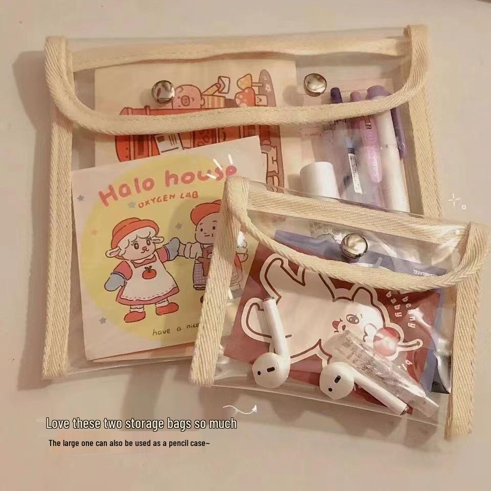 Korean Simple Transparent PVC Pencil Case: Large Capacity, Multifunctional Stationery Storage for Students Beige Small
Korean Simple Transparent PVC Pencil Case: Large Capacity, Multifunctional Stationery Storage for Students Beige Small