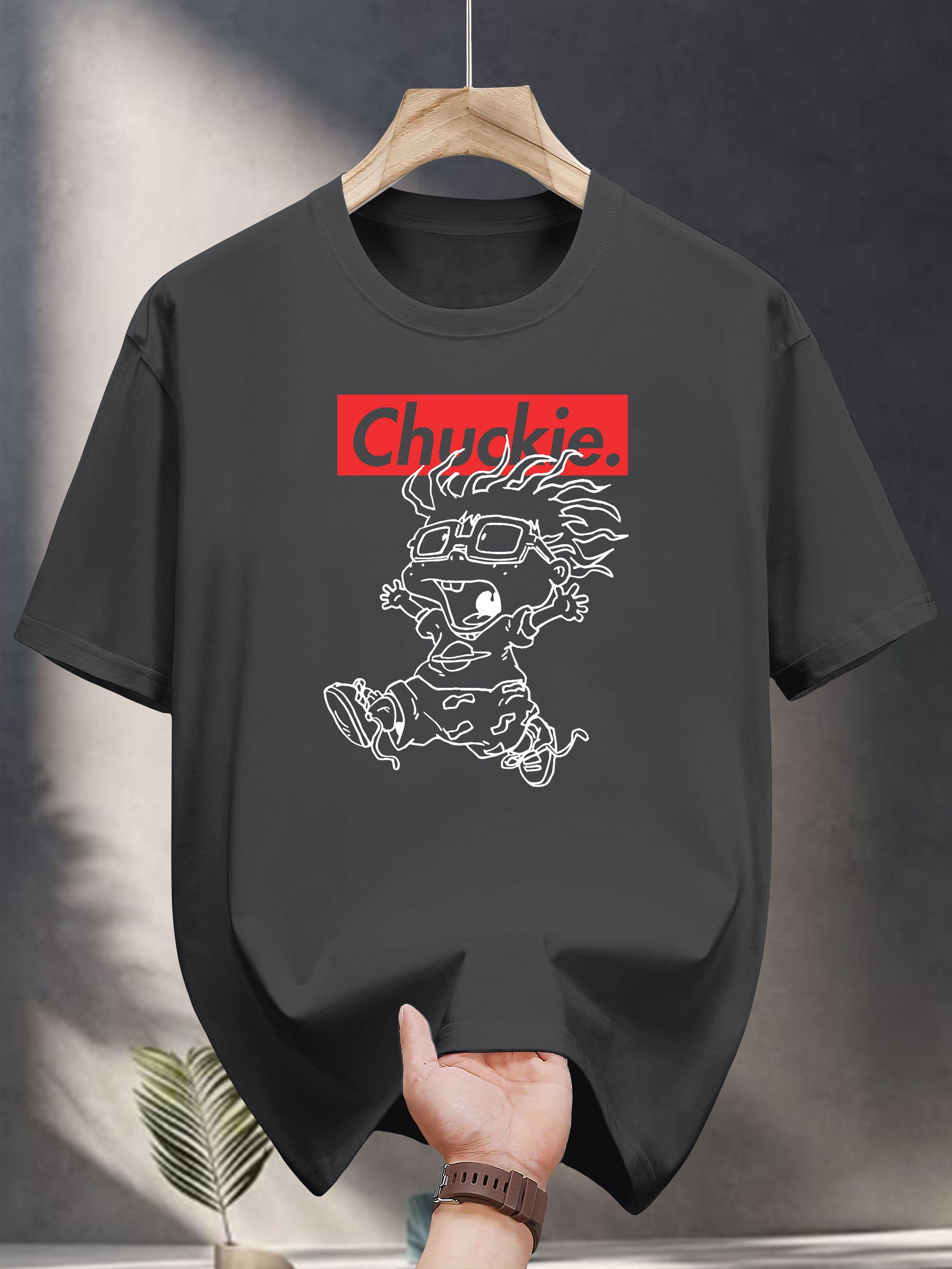 200g 100% Cotton Graphic Print T-shirt - Casual Short Sleeve Round Neck Summer Tee with Cartoon Rabbit & CHUCKIE Design XL
200g 100% Cotton Graphic Print T-shirt - Casual Short Sleeve Round Neck Summer Tee with Cartoon Rabbit & CHUCKIE Design XL