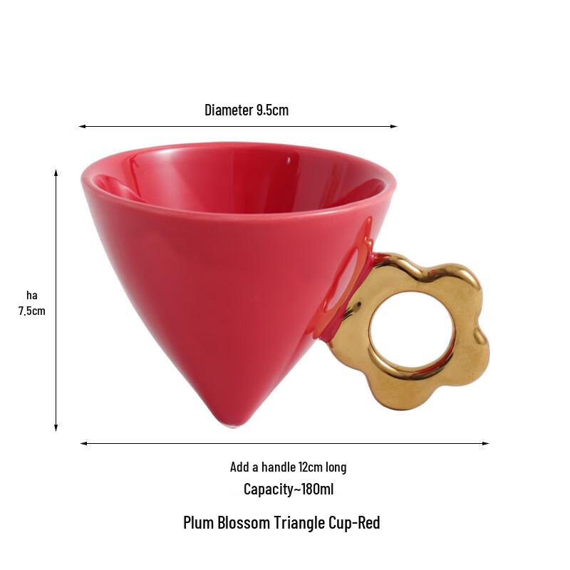 Shangqi Ceramic Conical Triangle Plum Blossom Coffee Cup Set
Shangqi Ceramic Conical Triangle Plum Blossom Coffee Cup Set