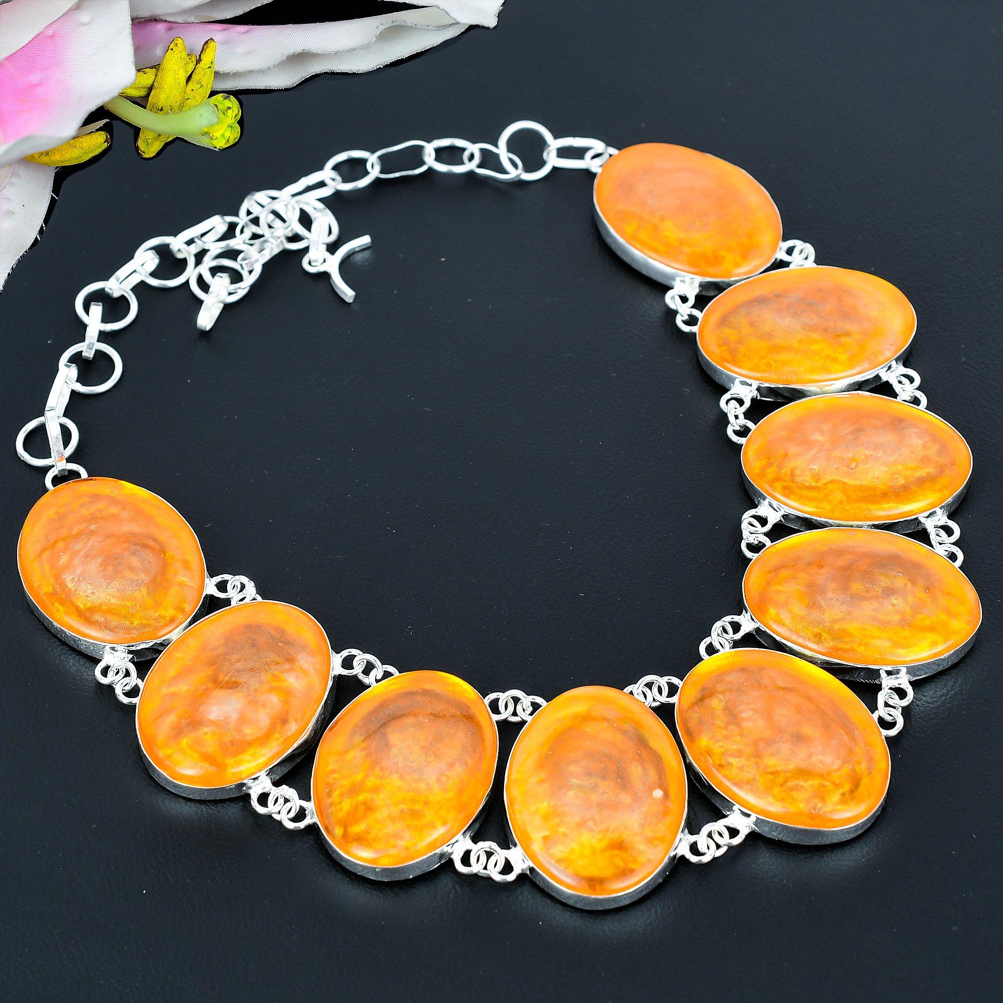 Baltic Amber Gemstone Handmade 925 Sterling Silver Jewelry Necklace 18 KG-1971
Baltic Amber Gemstone Handmade 925 Sterling Silver Jewelry Necklace 18 KG-1971