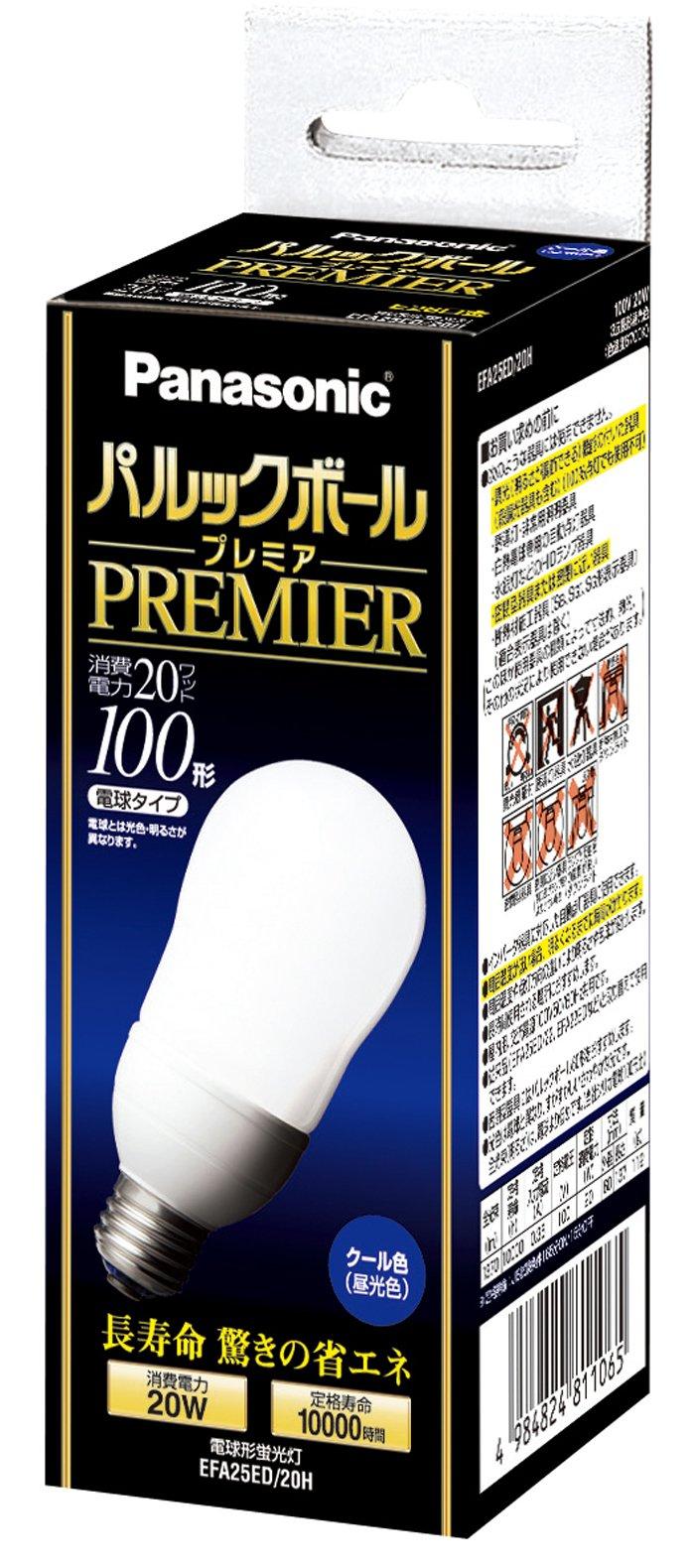 Panasonic Palook Ball Premier A25 Type Cool Color Light Bulb 100 Type Base Diameter 26mm 1370 lm EFA25ED20H
Panasonic Palook Ball Premier A25 Type Cool Color Light Bulb 100 Type Base Diameter 26mm 1370 lm EFA25ED20H