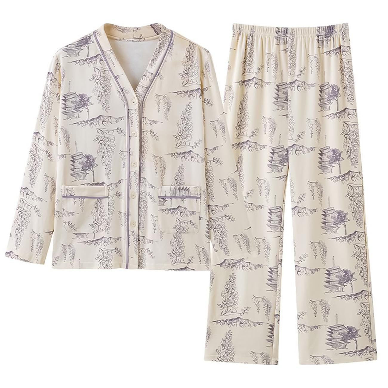 PHOLEEY Open Relaxed Loungewear Women s Pajamas, V-Neck, Collar, 100% Cotton, Fit,
PHOLEEY Open Relaxed Loungewear Women s Pajamas, V-Neck, Collar, 100% Cotton, Fit,