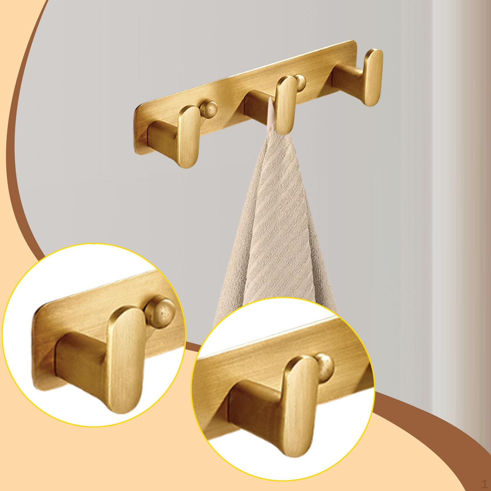 Настенная вешалка с крючками для двери, золотая, из цельного металла, элегантная вешалка для полотенец, для ключей 3 Hooks
Настенная вешалка с крючками для двери, золотая, из цельного металла, элегантная вешалка для полотенец, для ключей 3 Hooks