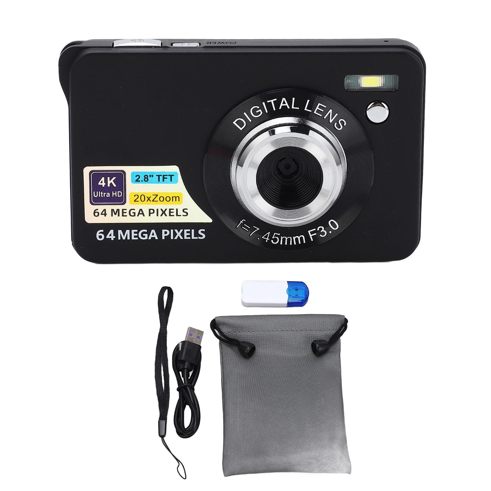 2.8in 4K 64MP HD Digital Camera 20X Zoom Autofocus Portable Vlogging Camera for Girls Boys Teenagers чорний
2.8in 4K 64MP HD Digital Camera 20X Zoom Autofocus Portable Vlogging Camera for Girls Boys Teenagers чорний