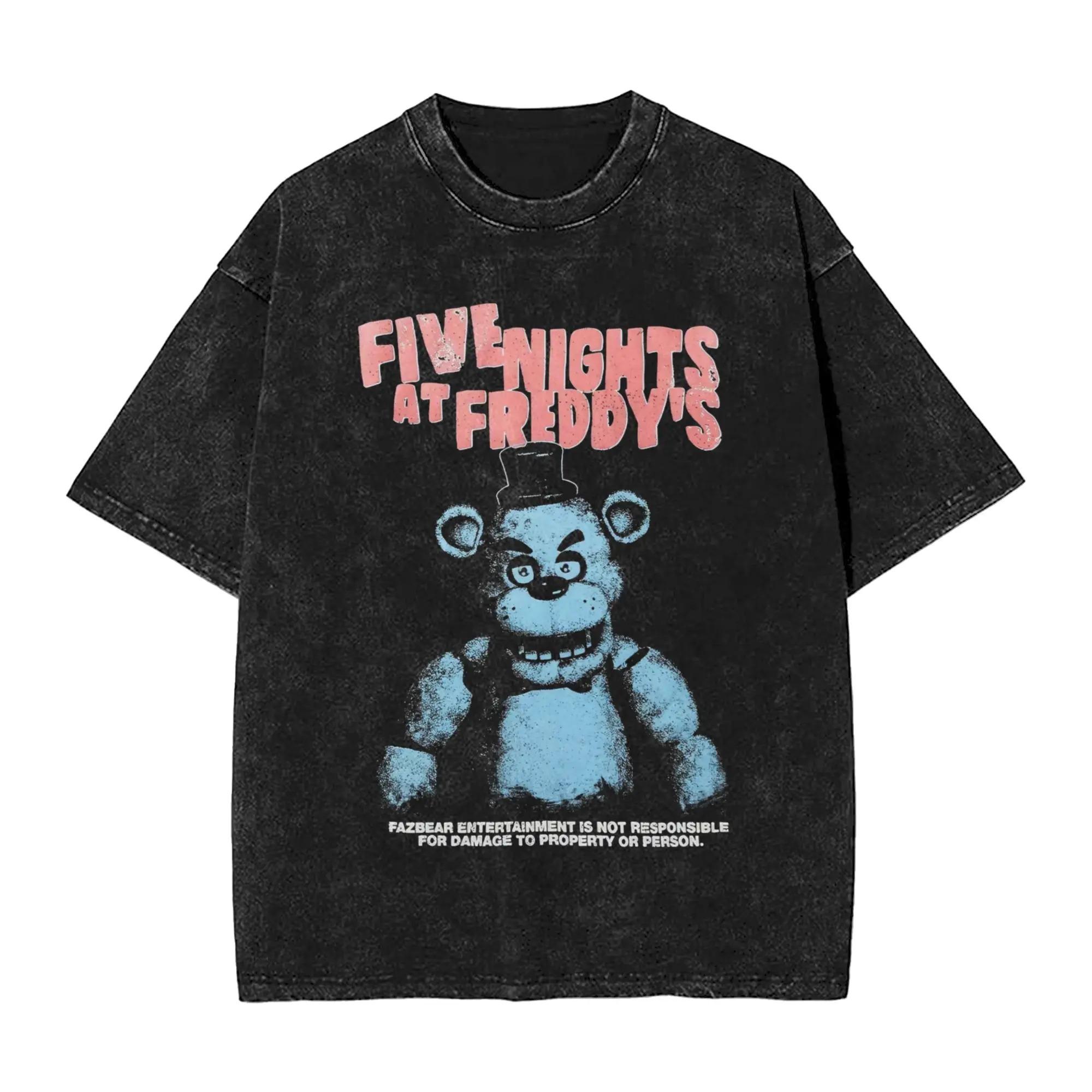 New Horror Game Five Nights At Freddys Graphic Print Tshirt Women Men Vintage Washed Oversized Top Cotton Summer Harajuku Tees S
New Horror Game Five Nights At Freddys Graphic Print Tshirt Women Men Vintage Washed Oversized Top Cotton Summer Harajuku Tees S