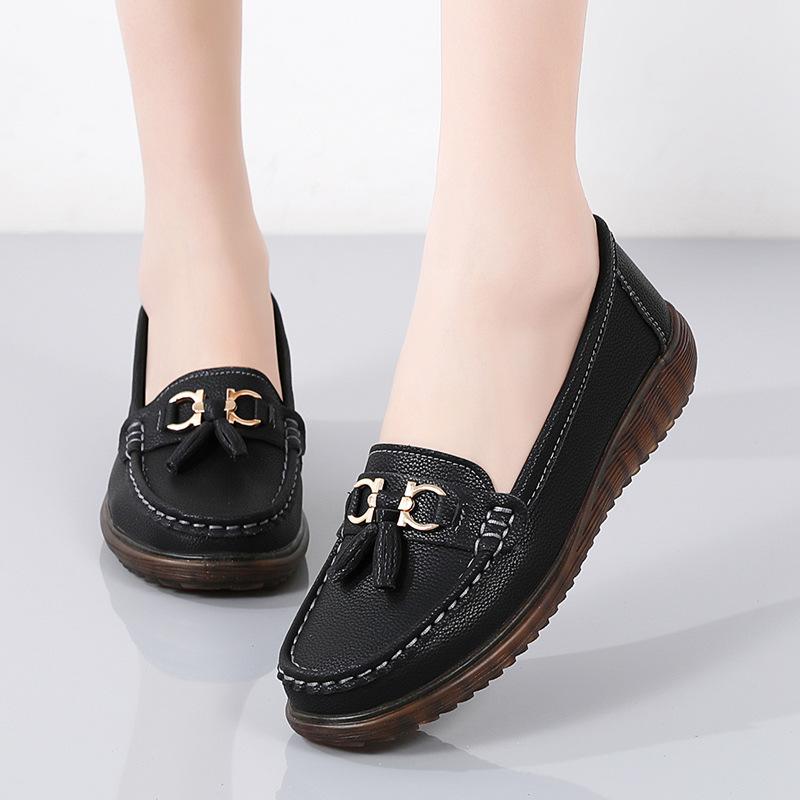 Spring and summer women s single shoes cowhide shallow mouth fringed casual mother shoes overfitting wedge heel leather shoes 41 чорний
Spring and summer women s single shoes cowhide shallow mouth fringed casual mother shoes overfitting wedge heel leather shoes 41 чорний