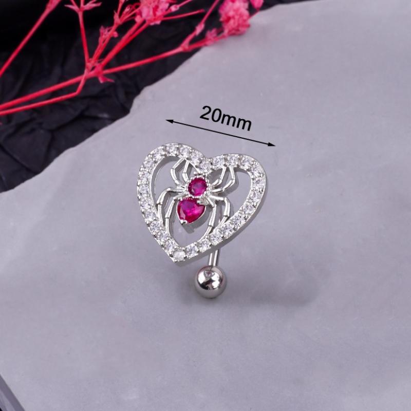 Кольцо для пирсинга пупка Паук из нержавеющей стали с подвеской в виде сердца с цирконом для женщин, украшение для пирсинга тела
Кольцо для пирсинга пупка Паук из нержавеющей стали с подвеской в виде сердца с цирконом для женщин, украшение для пирсинга тела