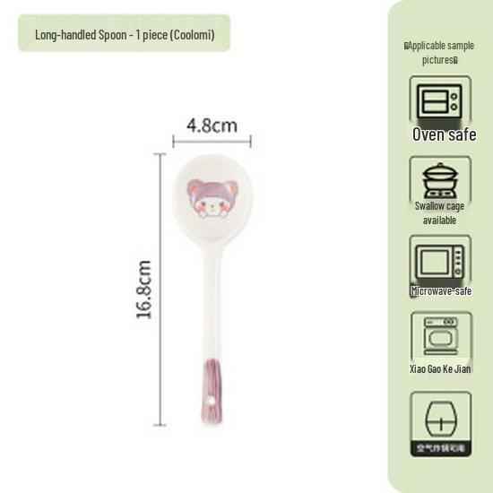 Керамическая ложка с длинной ручкой в японском стиле для десерта и супа
Керамическая ложка с длинной ручкой в японском стиле для десерта и супа