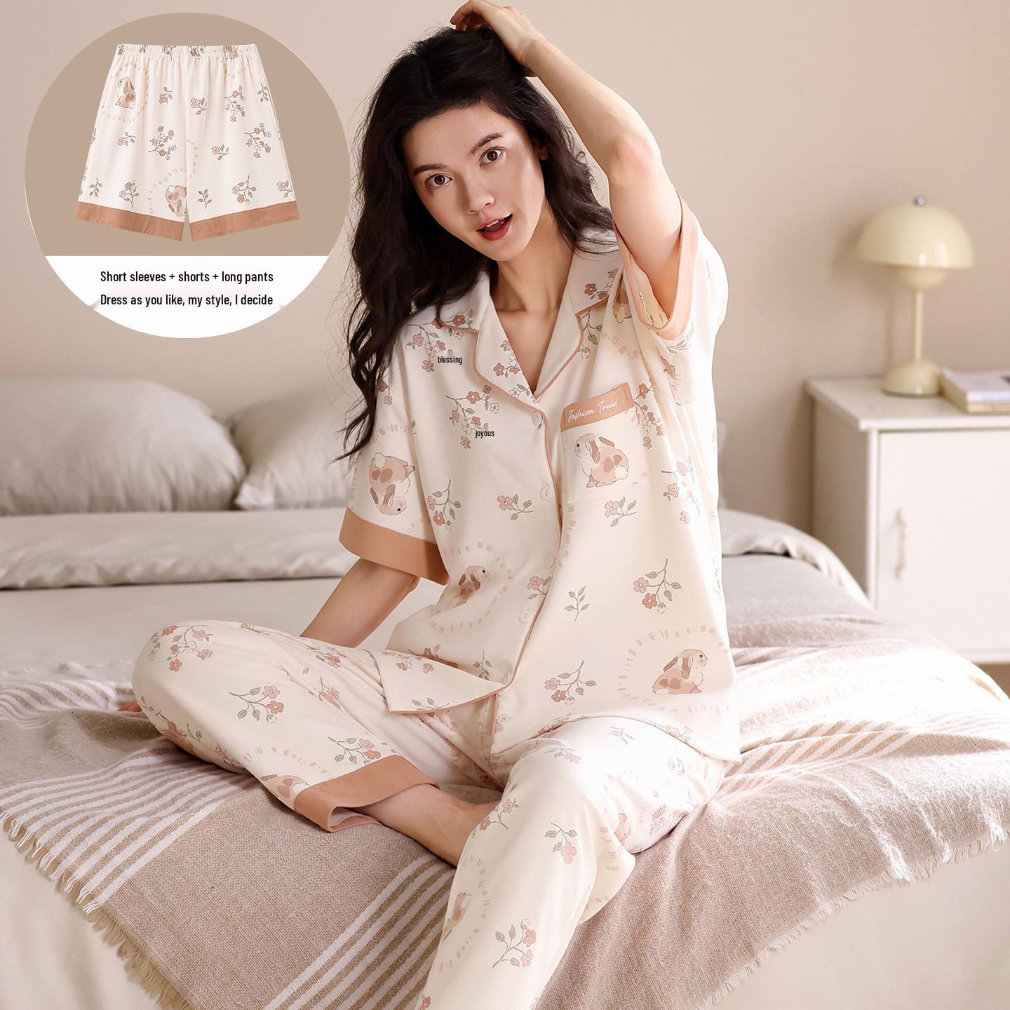 Women s Spring Cotton Pajama Set: Cute Lapel Cardigan, Short Sleeves, Long Pants, Wear Indoors or Out M - Medium
Women s Spring Cotton Pajama Set: Cute Lapel Cardigan, Short Sleeves, Long Pants, Wear Indoors or Out M - Medium