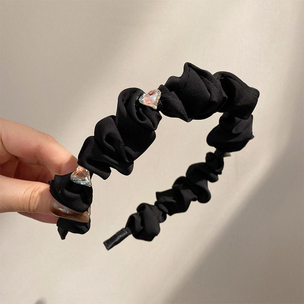 Wide Wide-brimmed Wrinkled Headband Crystal French Headband Fold Satin Hair Hoop Photograph
Wide Wide-brimmed Wrinkled Headband Crystal French Headband Fold Satin Hair Hoop Photograph