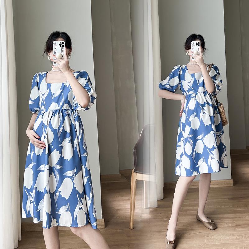 Summer Maternity Dress - Short Sleeve, Square Neck, Printed, Loose Fit, Plus Size, Trendy Internet Celebrity Style M синій
Summer Maternity Dress - Short Sleeve, Square Neck, Printed, Loose Fit, Plus Size, Trendy Internet Celebrity Style M синій