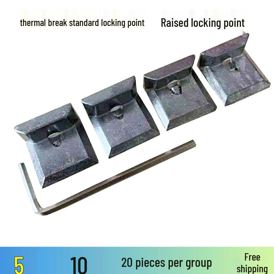 4-Piece Thermal Break Aluminum Lock Set: Inward-Opening Tilt Window Stoppers & Insulated Door Latches Regular Lock Points 2 pcs
4-Piece Thermal Break Aluminum Lock Set: Inward-Opening Tilt Window Stoppers & Insulated Door Latches Regular Lock Points 2 pcs