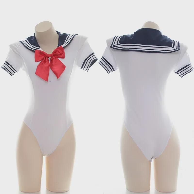 Japanese Style Sexy Sailor Suit: One-Piece, Hidden Button, Open Crotch, High Cut Swimsuit One Size білий
Japanese Style Sexy Sailor Suit: One-Piece, Hidden Button, Open Crotch, High Cut Swimsuit One Size білий