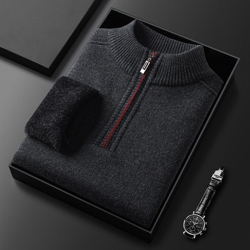 Men s Winter Fleece Half-Zip Sweater - Velvet, Thick, Warm Long Sleeve Base Layer 2XL чорний колір сірий
Men s Winter Fleece Half-Zip Sweater - Velvet, Thick, Warm Long Sleeve Base Layer 2XL чорний колір сірий
