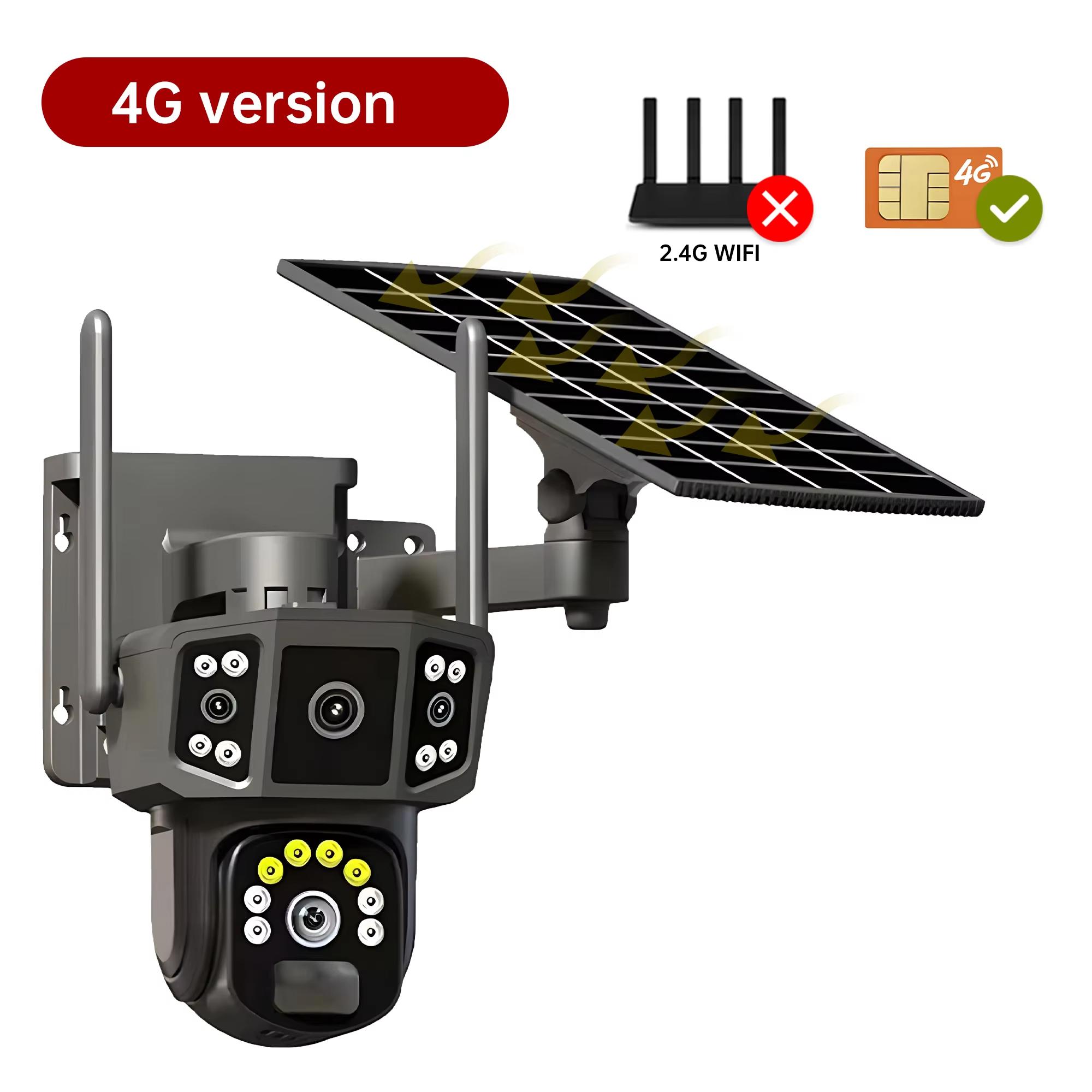 4K Dual Lens 4G SIM Solar Camera 8MP HD PTZ Auto Tracking Outdoor Security Surveillance Wireless WIFI Solar CCTV IP Cameras V380 4G Cam
4K Dual Lens 4G SIM Solar Camera 8MP HD PTZ Auto Tracking Outdoor Security Surveillance Wireless WIFI Solar CCTV IP Cameras V380 4G Cam