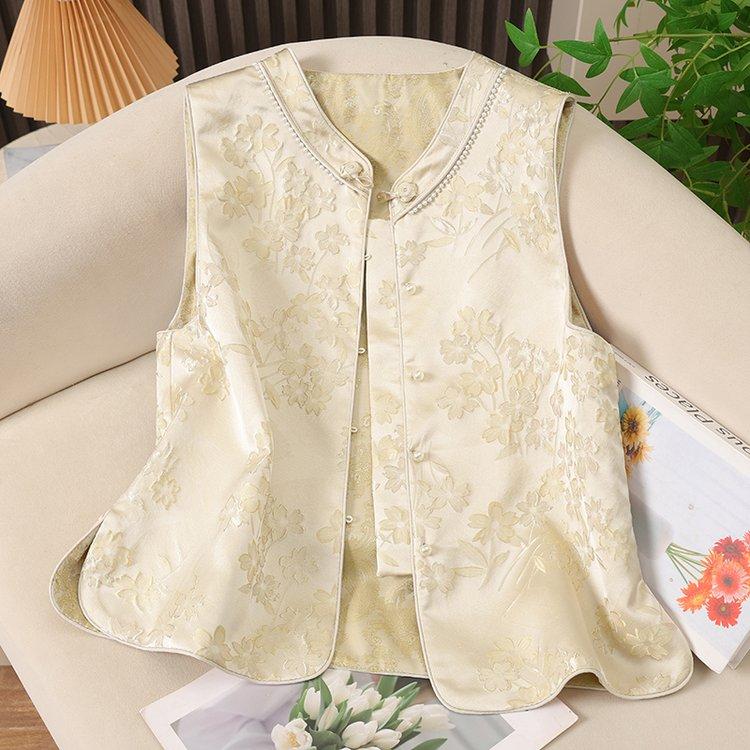 Luoyingjian Double-Sided Beaded Vest - Spring/Autumn Chinese Style Round Neck for Women XL 90-110cm жовтий
Luoyingjian Double-Sided Beaded Vest - Spring/Autumn Chinese Style Round Neck for Women XL 90-110cm жовтий