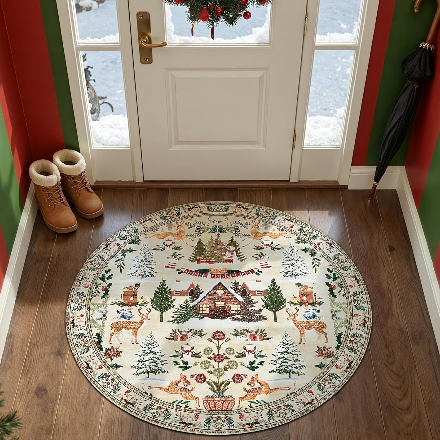 Christmas Themed Carpet Home Decoration Colorful Polka Dot Tree Shaped Anti Slip Floor Mat Holiday Entrance Decoration Foot Mat 40x40cm
Christmas Themed Carpet Home Decoration Colorful Polka Dot Tree Shaped Anti Slip Floor Mat Holiday Entrance Decoration Foot Mat 40x40cm