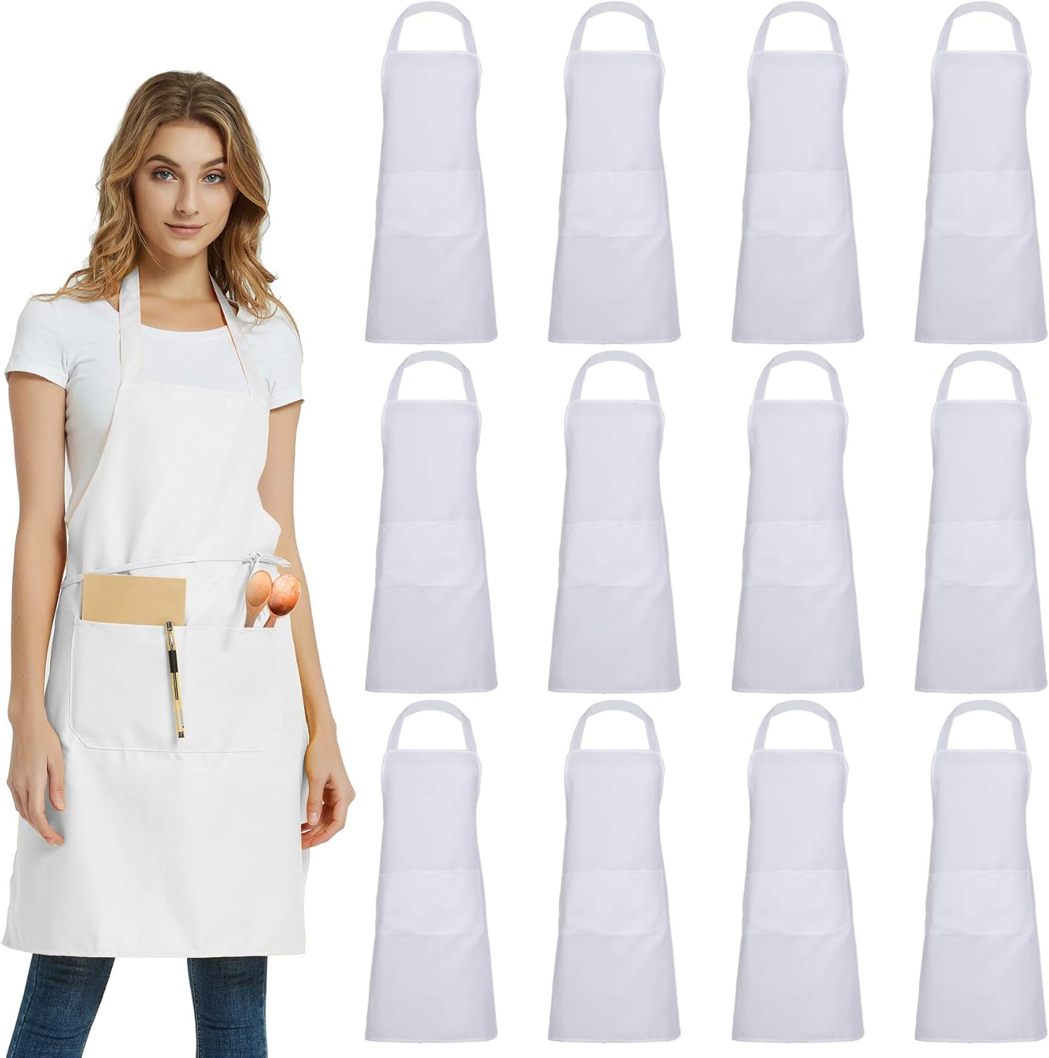 12-60Pcs Unisex Apron Bulk Aprons for Women with Pockets Server Apron Kitchen Apron for Cooking Restaurant Painting Crafting 36Pcs білий
12-60Pcs Unisex Apron Bulk Aprons for Women with Pockets Server Apron Kitchen Apron for Cooking Restaurant Painting Crafting 36Pcs білий