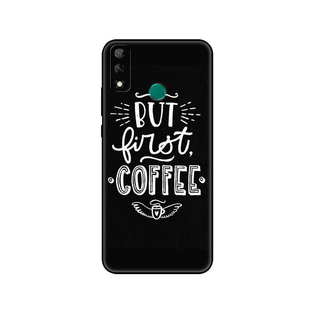 Черный чехол из ТПУ для Huawei Y9S Y6S Y8S Y5P Y7P Y8P чехол для Huawei Y5 lite Prime 2018 Y6 2019 чехол в порядке, но сначала кофе huawei Y5 Prime 2018