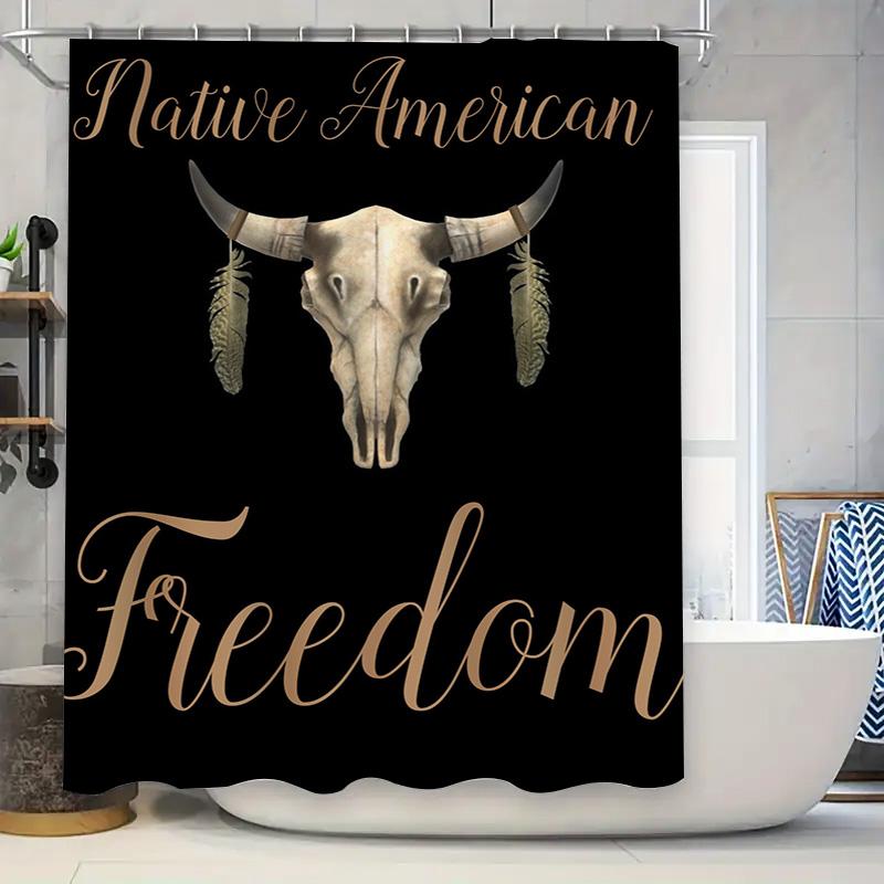 Native American Freedom Buffalo Skull Shower Curtain Decorative Bathroom Set Waterproof Printing Customizable 72X84 Inches Black W60H190(CM)-1 Pcs
Native American Freedom Buffalo Skull Shower Curtain Decorative Bathroom Set Waterproof Printing Customizable 72X84 Inches Black W60H190(CM)-1 Pcs