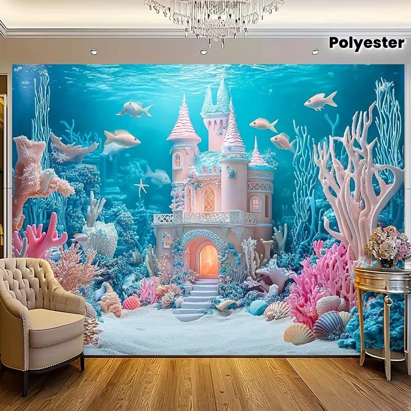 2D Fantasy Underwater Palace Backdrop Mermaid Theme Background Banner 47.2x31.5inch/120*80cm
2D Fantasy Underwater Palace Backdrop Mermaid Theme Background Banner 47.2x31.5inch/120*80cm