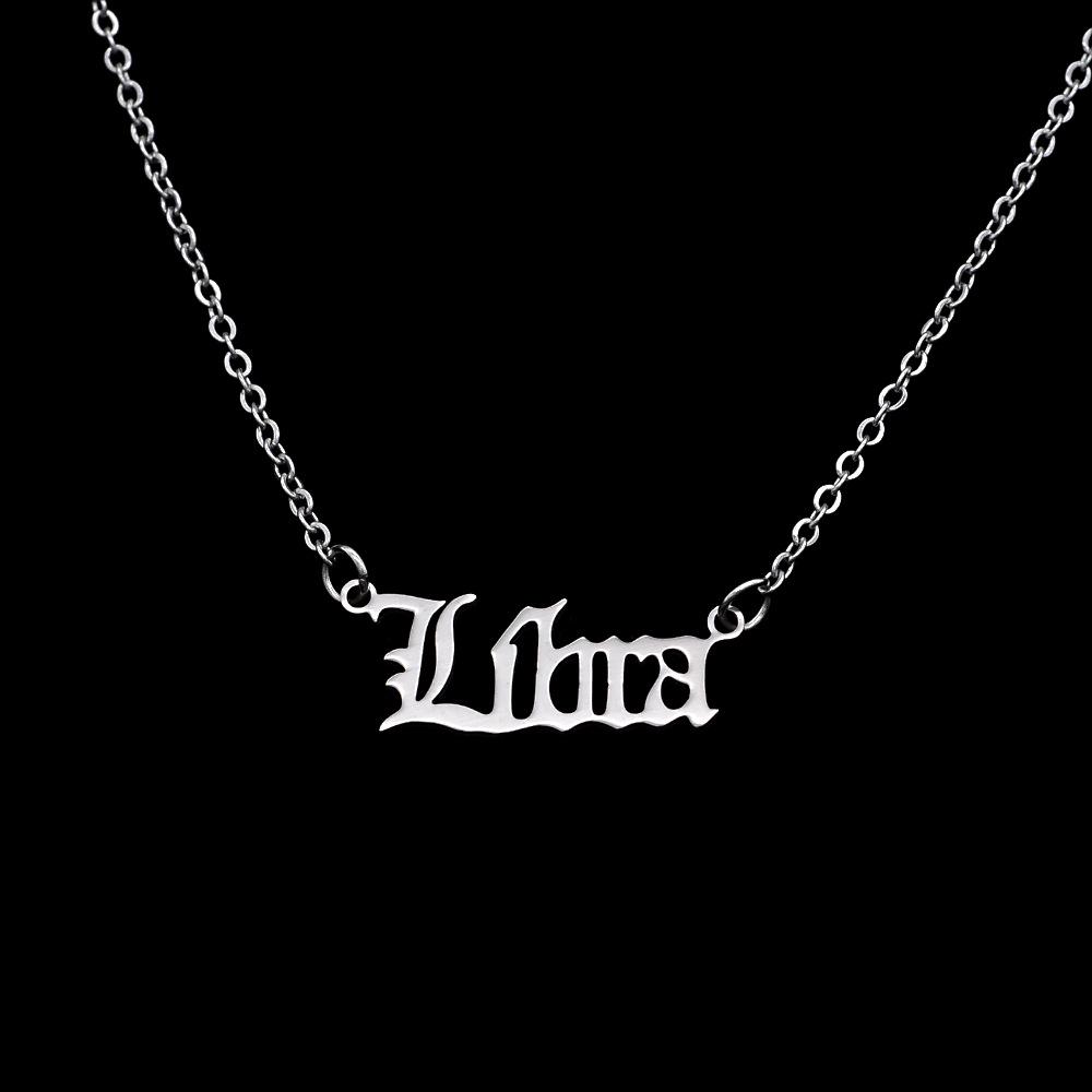 12 Constellations Titanium Steel Necklace for Women - Trendy Gothic Choker with Letters
12 Constellations Titanium Steel Necklace for Women - Trendy Gothic Choker with Letters