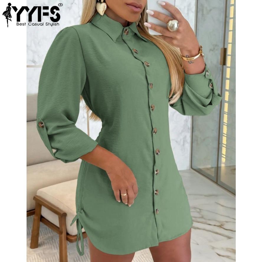 YYFS Women s Fashion Spring Fall Solid Color Print Long Sleeve POLO Neck High Waist Casual Dresses S
YYFS Women s Fashion Spring Fall Solid Color Print Long Sleeve POLO Neck High Waist Casual Dresses S