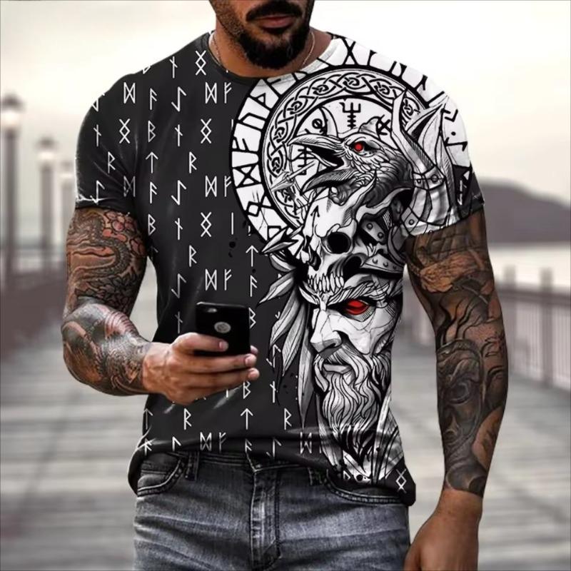 Europe And America Viking Tattoo Art T shirt Men s 3D Print T-shirts Summer Casual Sports Short Sleeve Retro Tops 6XL
Europe And America Viking Tattoo Art T shirt Men s 3D Print T-shirts Summer Casual Sports Short Sleeve Retro Tops 6XL