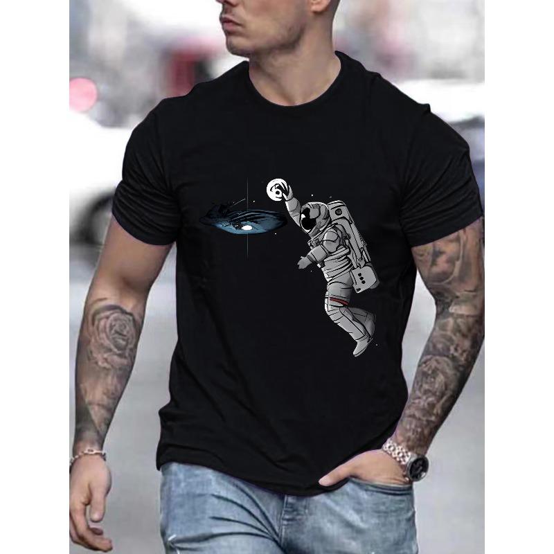 European sizes Men S Summer Casual Crew Neck T-Shirt, Slight Stretch, Regular Fit, Printed Astronaut & Black Hole Design, Short Sleeve 4XL чорний
European sizes Men S Summer Casual Crew Neck T-Shirt, Slight Stretch, Regular Fit, Printed Astronaut & Black Hole Design, Short Sleeve 4XL чорний